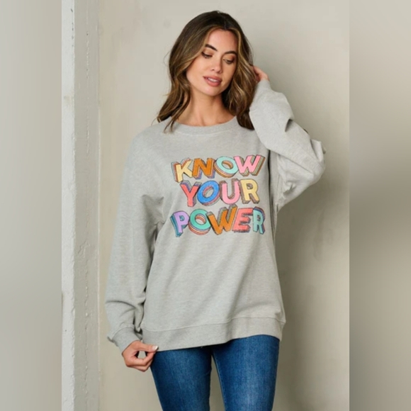 Vintage Canvas Tops - NEW! Oversized Vintage Canvas Know Your Power Oversized Sweatshirt